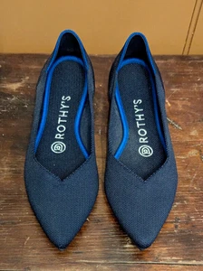 Rothy’s The Point Women's Size US 6.5 Maritime Navy Blue Textile Flats Ballet - Picture 1 of 8