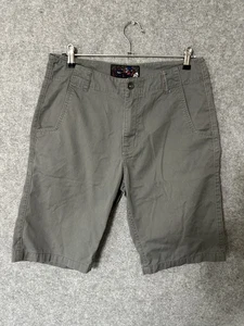 Vintage Reef Shorts Mens 30 Grey Cotton Skater Surf Streetwear Logo Y2K Chino - Picture 1 of 10