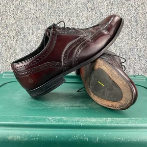 Florsheim Imperial Oxford Men’s Size 9 Longwing Burgundy Dress Shoes - Picture 1 of 11