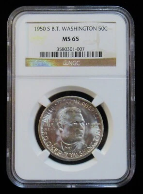 NGC MS65 1950-S B.T. Washington Commemorative Half Dollar - Image 1 of 4
