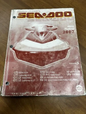 Sea Doo GTI 2002, GTX, RX, RX, LRV, XP manual de tienda 219100143 Seadoo OEM Foto 1 de 4
