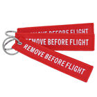 3PCS Embroidered Remove Before Flight Keychain Keyring Luggage Tags Double Sides