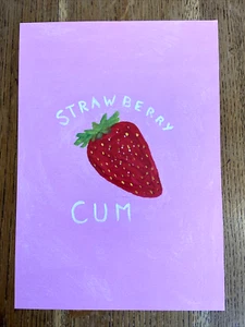 Impresión de mercancía 'Strawberry Cum' Joe Lycett A4 Giclee Tour - Imagen 1 de 1