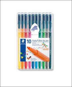 Juego de bolígrafos punta de fibra Staedtler Triplus. 1,0 mm. Pack de 10. Colores surtidos. - Imagen 1 de 1