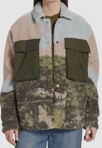 $290 Twenty Montreal Women's Blue Army Sherbrooke Sherpa Shacket Jacket Size M - Picture 1 of 7