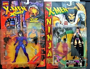 2-1995 Toy Biz X-MEN X-FORCE - Domino & '96 Ninja Force Psylocke Action Figures - Picture 1 of 6