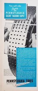 Pennsylvania Tires 1943 viaje seguro silencioso aspiradoras millas más seguras anuncio impreso - Imagen 1 de 1