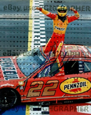 JOEY LOGANO FIRMADO AUTOGRAFIADO NASCAR 8x10 - 3x NASCAR CHAMPION J.S.A Certificado Foto 1 de 3