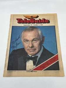 Johnny Carson Tonight Show Signed Autograph Teleguide Cover Photo PSA DNA - Picture 1 of 2