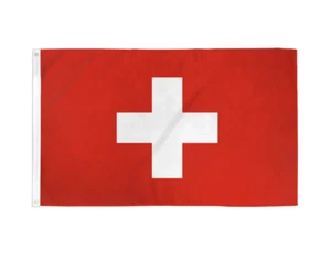 150x90cm Switzerland Flag Square Swiss Heavy Duty Brass Grommets Outdoor Banner - Picture 1 of 7