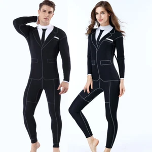 Muta uomo donna 3 mm neoprene cerniera posteriore corpo intero muta bagnata per surf immersioni - Foto 1 di 17