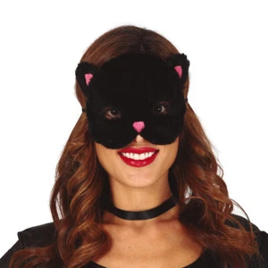 Catwoman Maske Katzenmaske Halbmaske Kätzchen Tiermaske Augenmaske Katze Fell - Bild 1 von 1