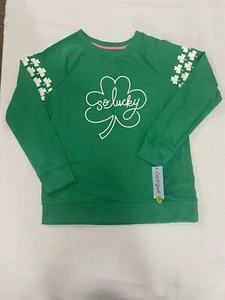 Cat & Jack - Girls Green St. Patrick’s Day Sweater - “So Lucky” - Size XL(14) - Picture 1 of 7