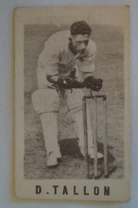 1940's Vintage G.J.Coles Cricket Card - D. Tallon - Picture 1 of 4