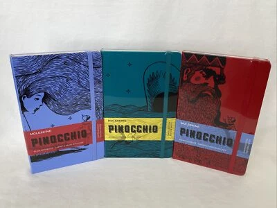 3 Limited Edition MOLESKINE PINOCCHIO NOTEBOOKS Plain Ruled Dogfish Fairy - Image 1 of 4