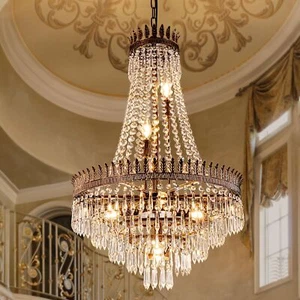 TOCHIC Lampadario in Cristallo 7 Luci Impero Francese Cristalli Lampadario per Dini... - Foto 1 di 9