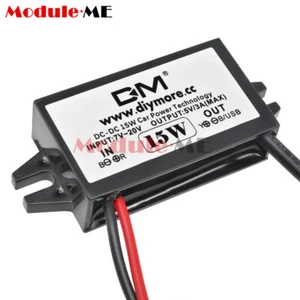 DC 12V auf 5V 3A 15W Step Down USB Konverter Regler Adapter für Auto Ladegerät - Bild 1 von 8