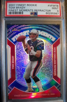 2007 FINEST TOM BRADY FINEST MOMENTS REFRACTOR #VFMTB PSA MINT 9 - Image 1 of 2
