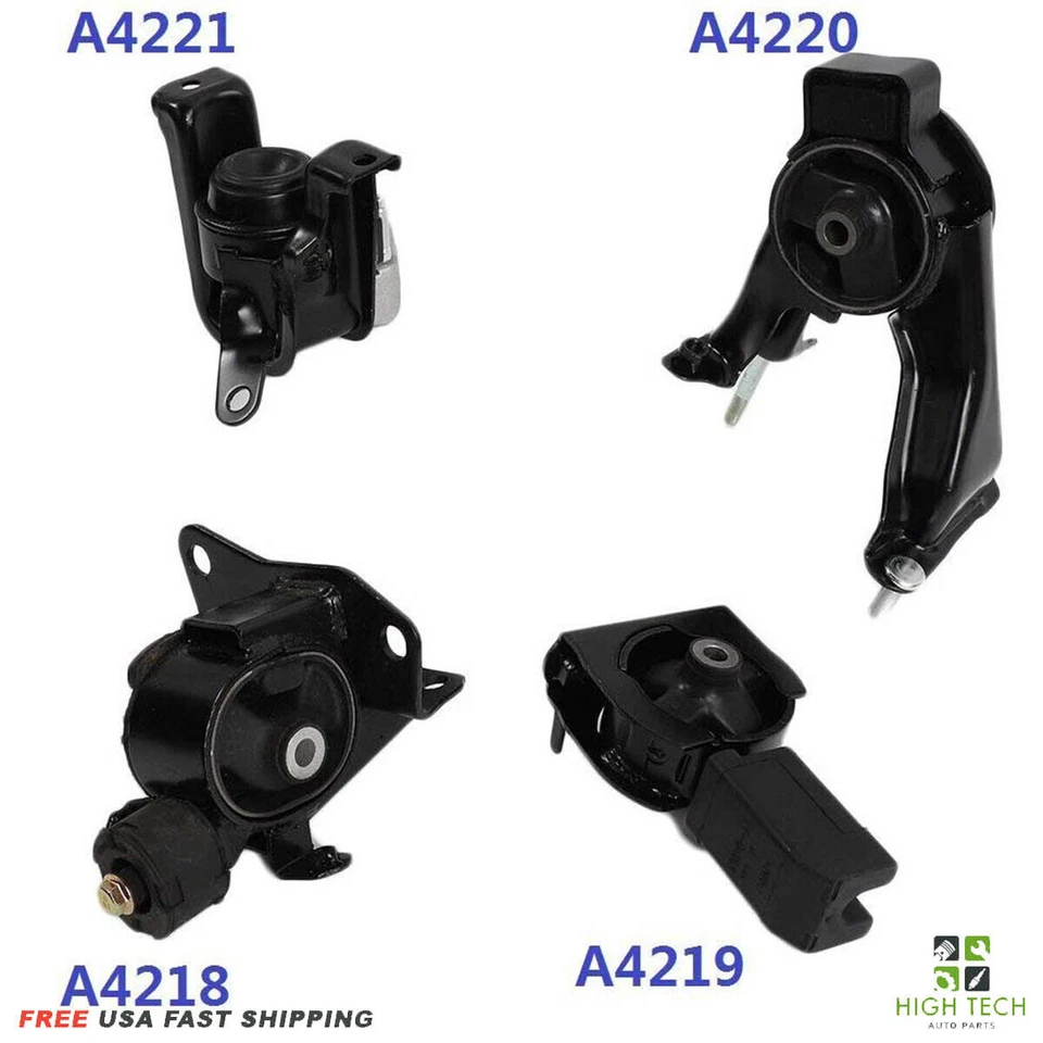 Juego de montaje de motor de 4 piezas para 03-08 Toyota Corolla motor 1,8 L transmisión automática Foto 1 de 4