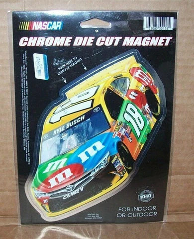 KYLE BUSCH #18 M&M'S WINCRAFT CHROME DIE CUT MAGNET 9X6 SHEET BRAND NEW!!!!! Cover
