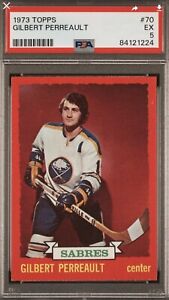 1973 Topps #70 Gilbert Perreault Buffalo Sabres Hockey Card HOF PSA 5 EXCELLENT