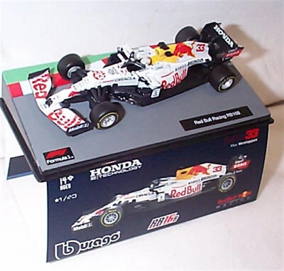 Red Bull RB16B 2021 Max Verstappen Honda Tribute F1 #33 1:43 Burago 38060 nuevo Foto 1 de 3
