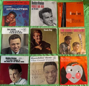 Lot Of 70+ 7" 45 RPM Classics Rock Roll Music Carrying Case Vtg Platter-Pac Art - Imagen 1 de 18