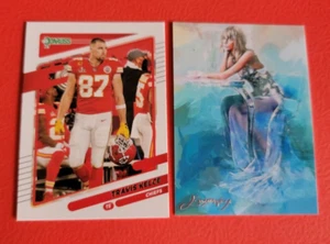 Taylor Swift ART CARD #d21/50 ARTIST SIGNED TRAVIS KELCE DONRUSS VAR CARD CHIEFS - Picture 1 of 6