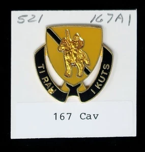 Pin de escudo del 167º Regimiento de Caballería del Ejército de los Estados Unidos, DUI S21 LRSD, hermoso estado - Imagen 1 de 2