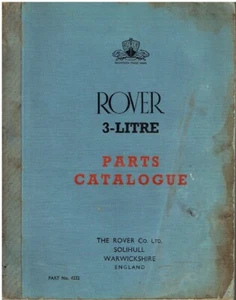 ROVER P5 3-LITRE Mk1 SALOON (1958-60) ORIGINAL FACTORY PARTS CATALOGUE - Picture 1 of 1