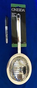 New-ONEIDA 13.5 Inch Stainless Scoop Colander/Strainer Spoon-ship free - Picture 1 of 1