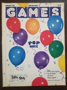 Games magazine January 1986 VERY GOOD clean no writing - Picture 1 of 4