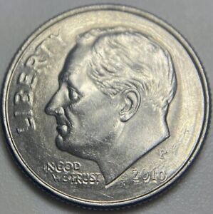 2016 P Beautiful Roosevelt Dime Error. Grease Struck Through With Doubling