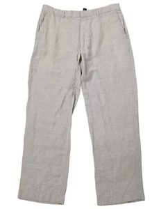 Alfani Men's 34 X 32 Beige Straight Leg Linen Blend Casual Relaxed Comfort Pants - Picture 1 of 14
