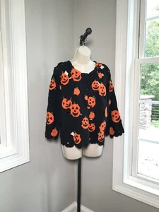 RARE Michael Simon Crochet Halloween Cardigan - Women’s Medium - Picture 1 of 8
