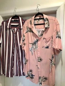 2 X Mens shirt inc COTTON ON Vintage Re-Mastered Button Shirt Mens XL/LEUC - Picture 1 of 3