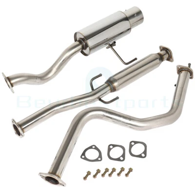 Fits 92-00 Honda Civic 2/4 Dr EJ1/EH/EM1 4.5" Tip Muffler Racing  Exhaust - Image 1 of 4