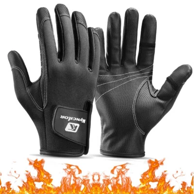 Fishing Gloves Touchscreen 2 Cut Fingers Warm Fleece Full-finger Gloves for Men - Image 1 of 4