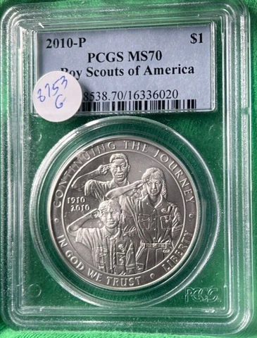 2010-P BOY SCOUTS OF AMERICA SILVER DOLLAR PCGS MS70 Cover