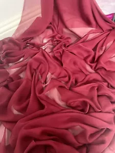 1 METER MAROON SOFT CATIONIC CHIFFON 100% POLYESTER FABRIC 58” WIDE - Picture 1 of 5