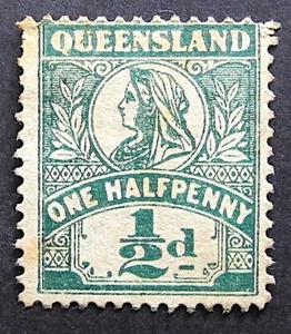 1888-1908 Queensland One Half Penny Green MNH - Picture 1 of 2