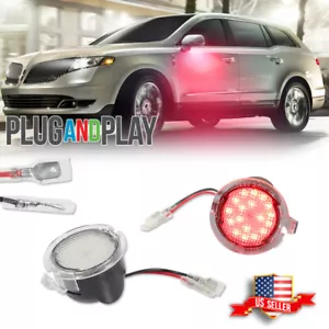Red LED Side Mirror Puddle Light For Ford F-150 Explorer Expedition Edge Taurus - Picture 1 of 10