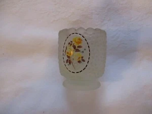 Vintage Viking USA Satin Glass Toothpick Holder Flowers  - Picture 1 of 8