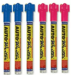 AUTO WRITER PENS Blue & Pink - 6 Pens (3 BLUE/3 PINK) - FREE 2-DAY SHIP - Picture 1 of 5