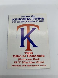 1988 Kenosha (Minnesota) Twins Minor League Baseball Pocket Schedule - Old Style - Picture 1 of 4