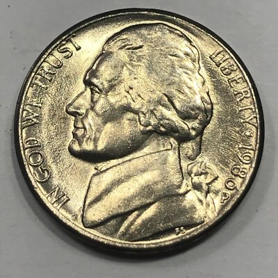 1986 P Jefferson Uncirculated 5 Cent Coin - Image 1 of 4