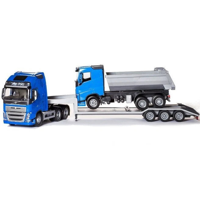 EMEK - VOLVO FH16 6x4 blu con portamacchine a 3 assi e camion ribaltabile 6x4... - Immagine 1 di 1
