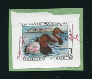 Michigan Waterfowl Duck Stamp 2, Used on Paper 1977 - Picture 1 of 5