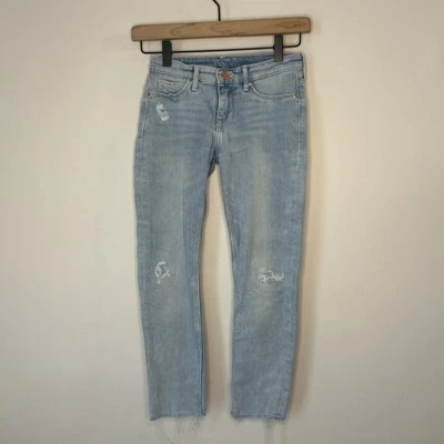 Джинсы для девочек Skinny Fit Denim 8-9 лет от H&M искусственно состаренные легкие вареные с регулируемой талией - Изображение 1 из 4