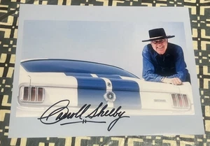 ORIGINAL Carroll Shelby HAND SIGNED PHOTOGRAPH WITH SHELBY GT350 FORD MUSTANG ! - Picture 1 of 3